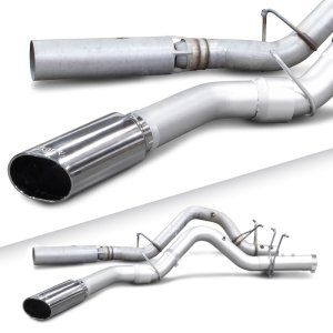 GMC Sierra 3500 Performance Exhaust - Single Rear Exit - Banks Power - Monster Exhaust System with Chrome SideKick Tip - Chrome - `17-`19